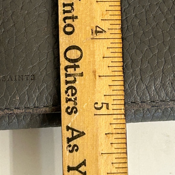 AllSaints Grey Pebbled Leather Crossbody  Purse Wallet - Picture 12 of 14